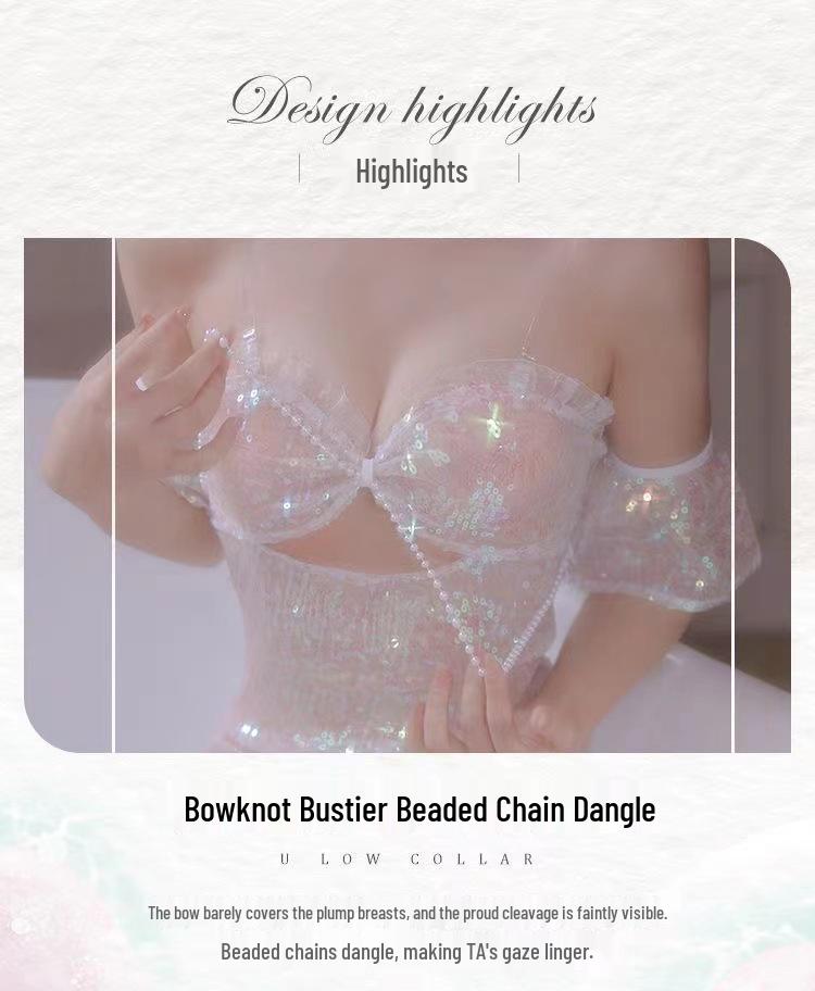Mermaid Fairy Sweet Lingerie Dress: Bust-Enhancing Sleepwear for Women
