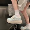 Campus-Style Mädchen Japanische Nische Sommer Kleine weiße Schuhe Vierblättriges Kleeblatt Eisblau Weiche Schwester Plateau Lässige Board-Schuhe