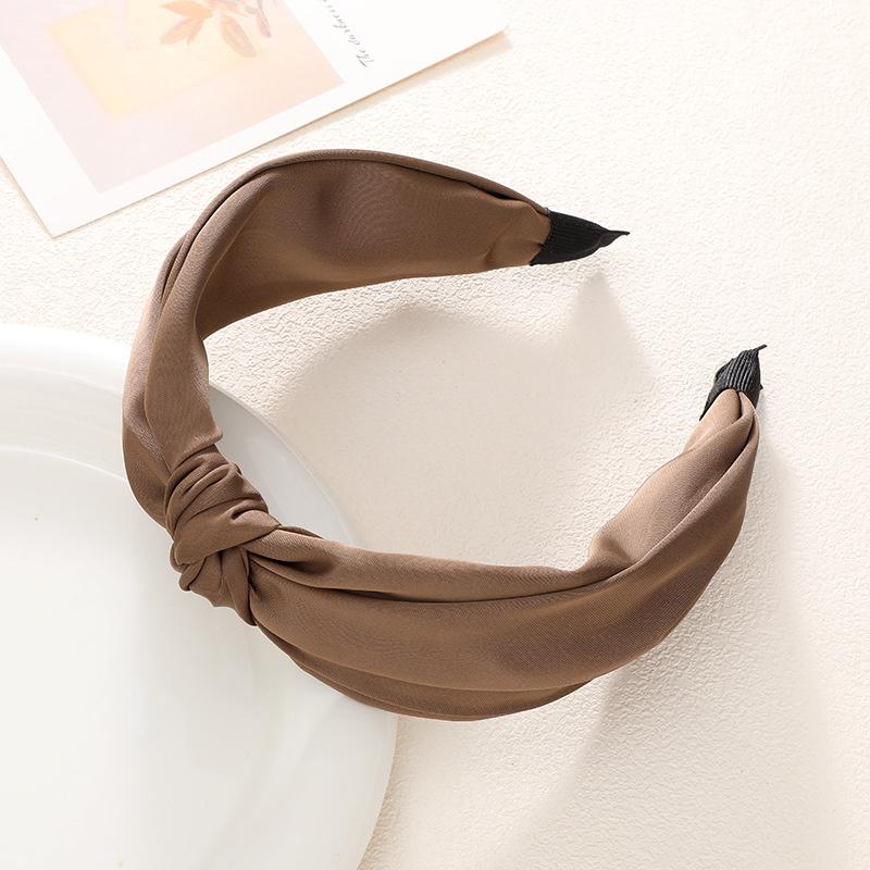 Top Bow Knot Satin Cloth Headband for Women Girls Daily Shopping Head Wears Simple Ladies Hair Hoop Accessories