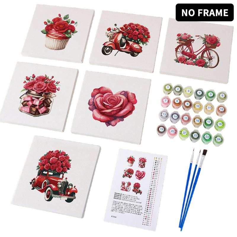 Innrammet Mal etter tall-sett for voksne 6-pakning 9-pakning Mal etter tall-sett for voksne nybegynnere