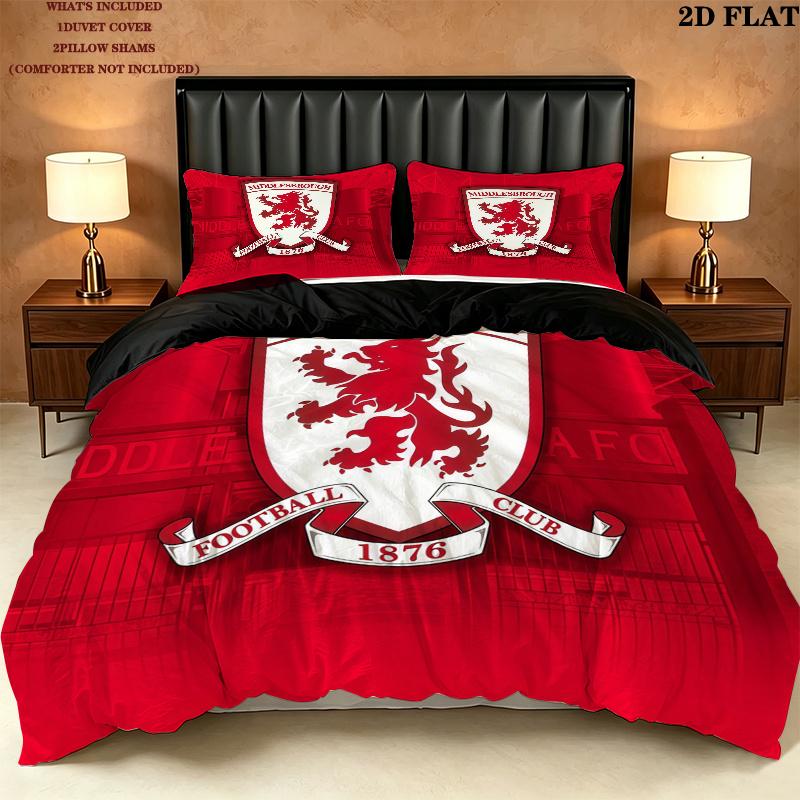 Middlesbrough Bedding Quilt Set Quilt Cover Pillowcase Home Decoration Birthday Gift (1 * duvet cover + 2 * pillowcase, without core)