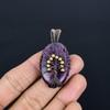 Amethyst Pendant Gemstone Jewelry, 999 Copper Wire Wrapped Pendant, Gift For Women Handmade Pendant