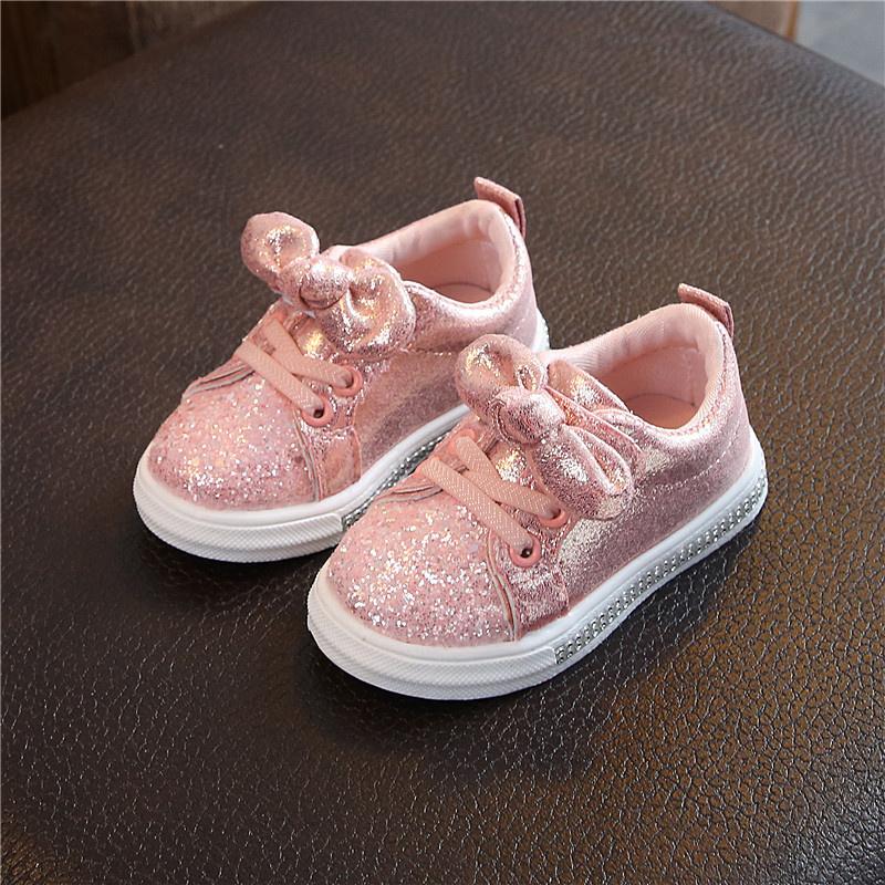 Baby And Toddler Girls Bling Sequin Casual Shoes Breathable Princess Breathable Sneakers Newest Kids Fashion Shoes For Tennis 21