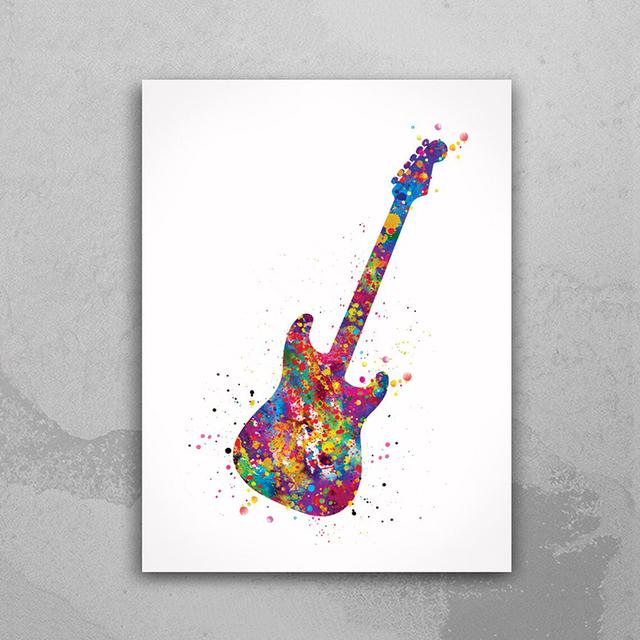 Music Notation Equipment Watercolor Poster Print Music Art Vintage Picture Wall Art Canvas Painting for Home Room Decor Cuadros