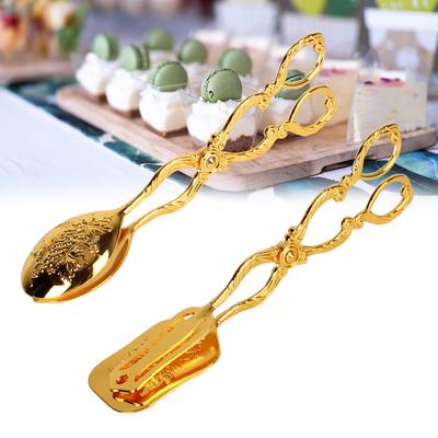 Clip per Torta Insalata di Frutta Stile Vintage Pinza per Cibo da Buffet Placcata Oro Clip per Torta Snack Pinza per Insalata Pasticceria Strumento per Cottura Barbecue