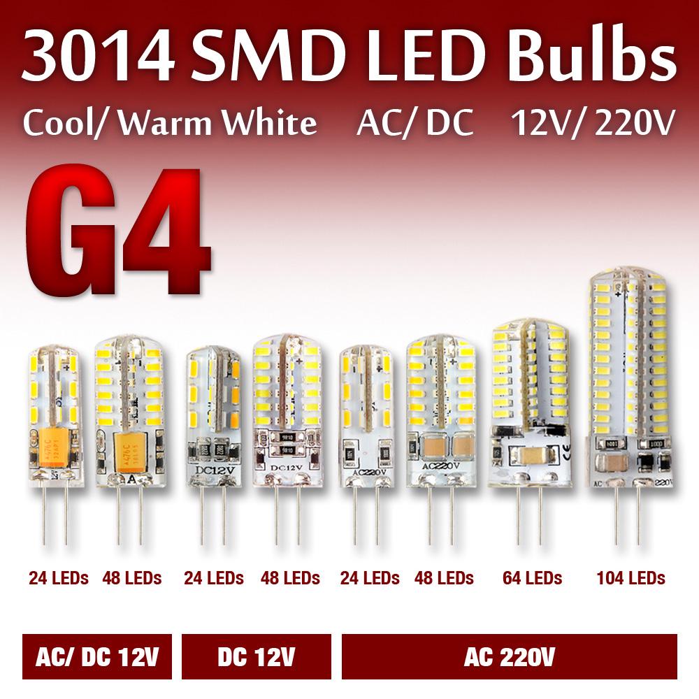 G4 3014 SMD LED Cool Warm White Lamp Cabinet Spot Light SMD LED Bulb E27, 20W 12VDC Cool White Color