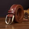 Thickened Personalized Trend Retro Rough Pattern Belt Men'S Leather Pin Buckle First Layer Cowhide Tree Pattern Jeans Belt Men'S