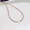 Elegant 2m Zircon Beaded Clavicle Chain: 26-Letter Deep Sea Shell Necklace for Women.