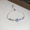 Monet Garden~ Super Sparkling Zircon Flower Round Bracelet Light Luxury Delicate Bracelet Sweet Versatile Jewelry