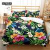 Floral Bedding Set Botanical Duvet Cover Queen Soft Boho Rose Flowers Leaves Print Comforter Cover For Kids Teens Adults Decor
