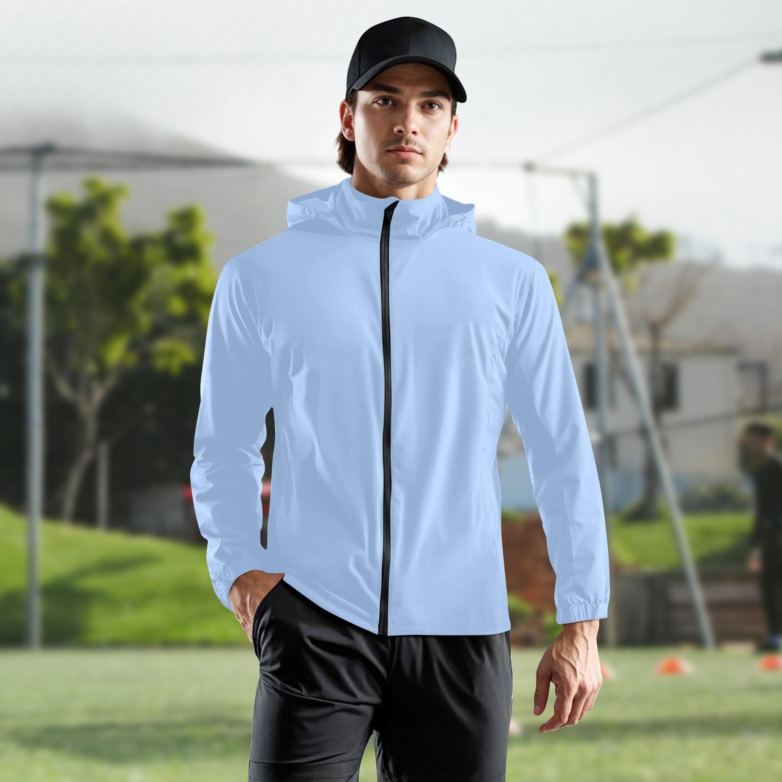 

Children s Adult Color Hooded Training Windproof,Rainproof And Sun-proof Sports Jacket Running Fitness Quick-drying Jacket XL