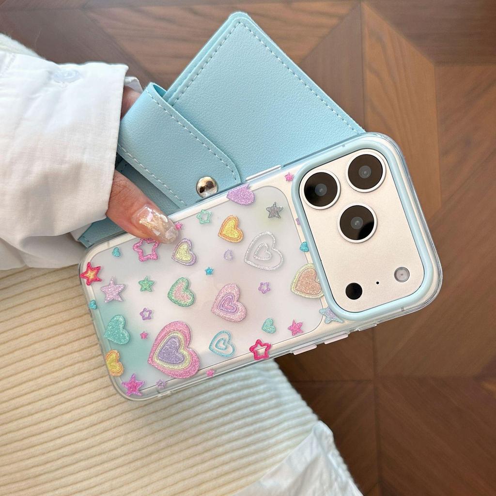 Artistic Colorful Heart-Shaped Phone Case for iPhone 16, iPhone 17, and iPhone 17 Pro Max
