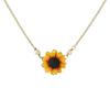 Charm Romantic Jewelry Pearls Flower Pendant Sunflower Necklace Chain Gold Plated