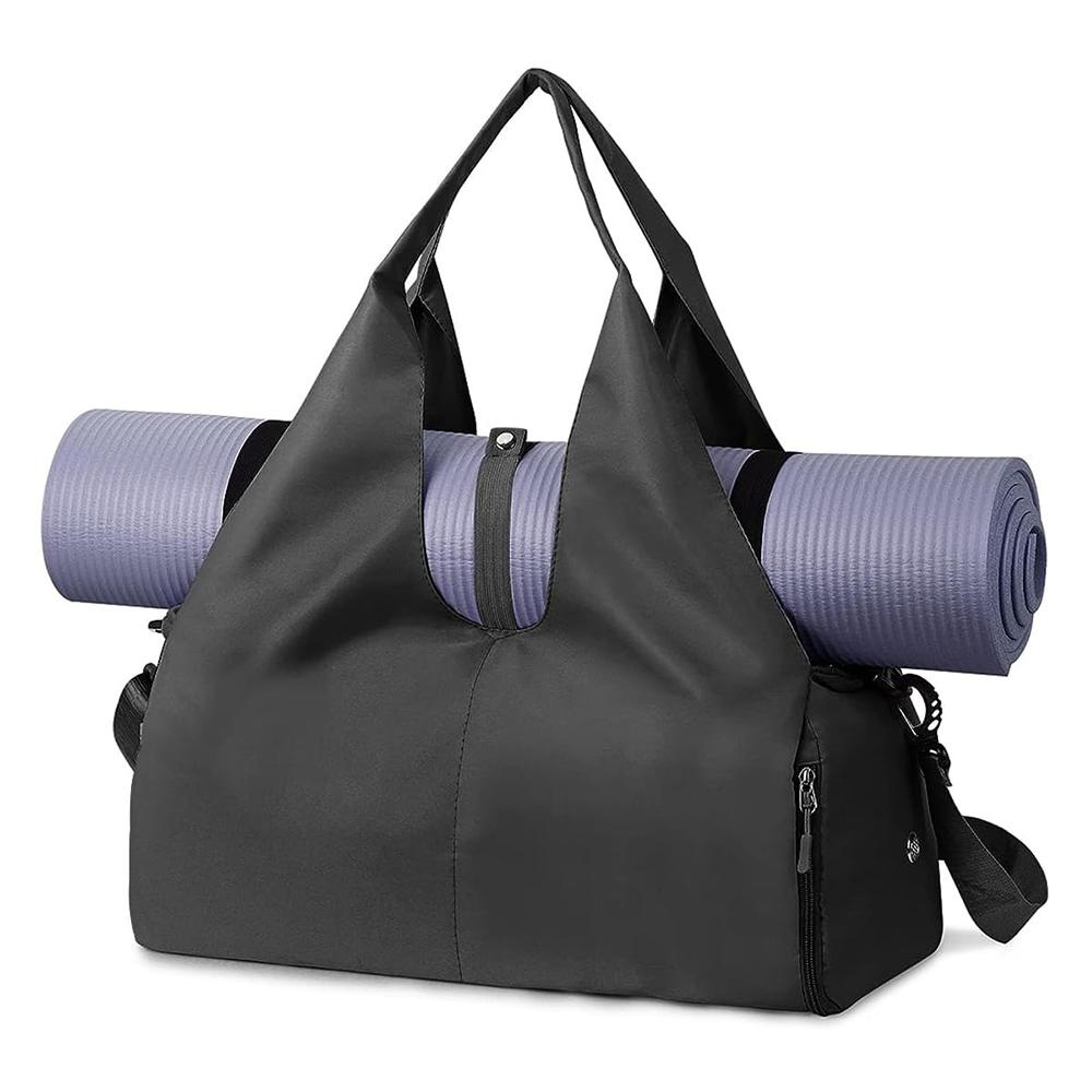 

1 шт. Женская минималистичная спортивная сумка через плечо из ткани Оксфорд с большой вместимостью для йоги и фитнеса 30 - 40L чёрный