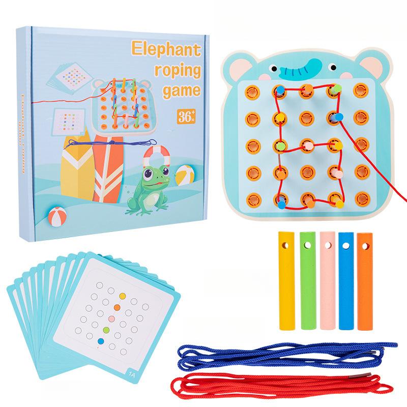 Montessori Educational Rope Play Early Educational Threading Parent-Child Toys Exercise Hands and Feet Flexibility Toys Gifts