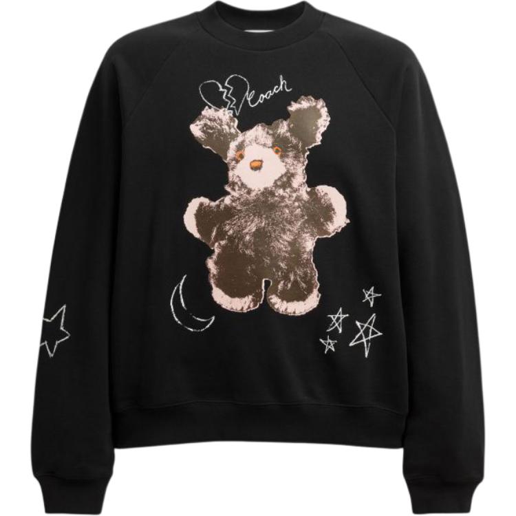 

Coach FW25 Embroidered Letter Round Neck Pullover Sweatshirt Men sweatshirt CCQ17-BLK M