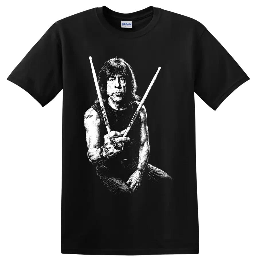 Marky Ramone Drummer T Shirt Punk Rock Portrait Musician Graphic Tee Gift Fan
