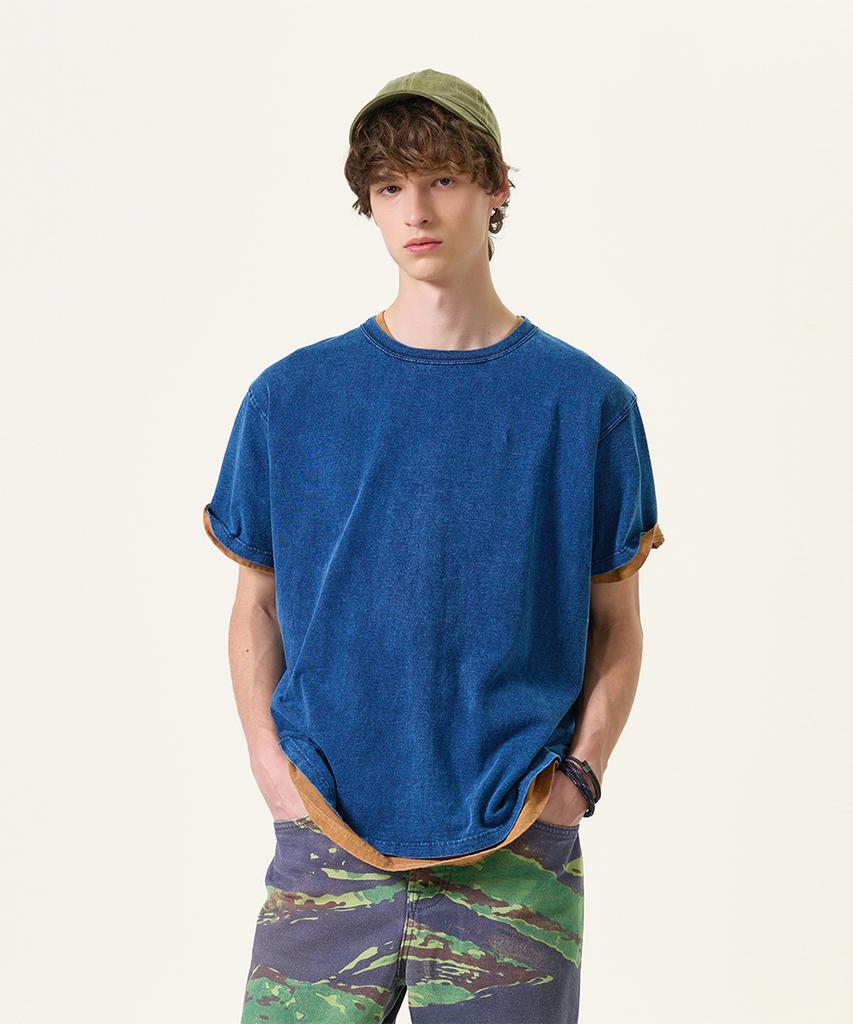 Guson Indigo-Dyed Short-Sleeve T-Shirt Collection