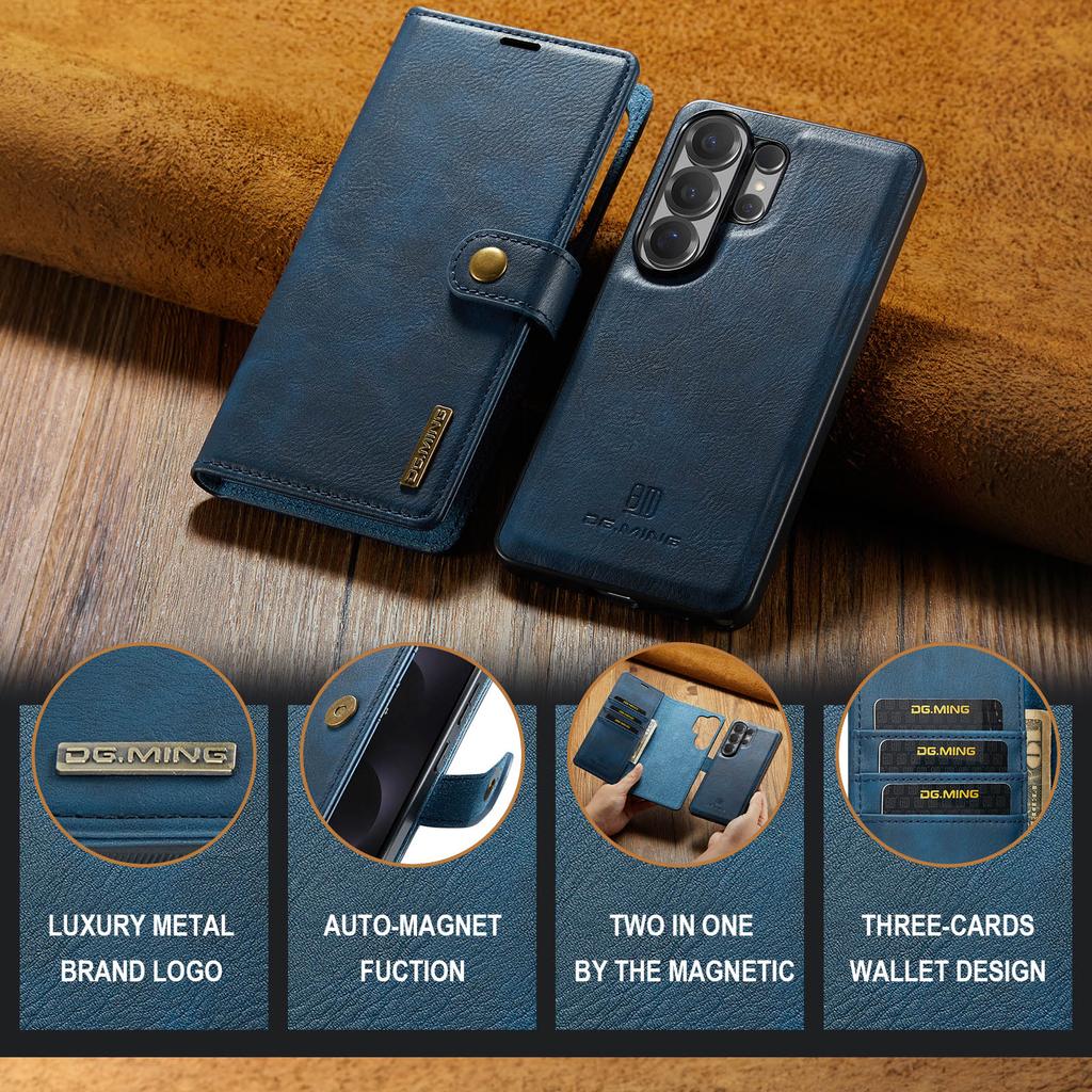 2-in-1 Removable Magnetic Flip PU Leather Case Card Wallet Holder Phone Back Cover For Samsung Galaxy S26 Ultra S25 S24 S23 S22 Plus Protector Skins
