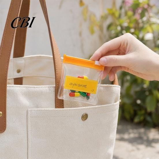 Small Essentials Organizer Slide Lock Medicine Bags, Compact Travel Pill Pouch Set, Portable Case Reusable EVA Waterproof Storage Bag, for Items