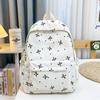 Spring New Trendy Junior High School Girls Schoolbag Sweet Bow Printed High School Student Backpack Casual Nyl Breathable Outdoor Travel Rucksacks
