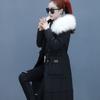 Winter Down Jacket Korean Style Waist Slim Mid-length Padded Jacket Thickened Large Fur Collar Women's Down Jacket