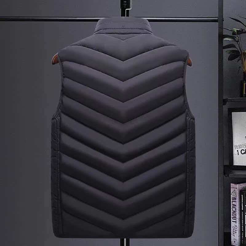 Mens Vest Jacket Warm Sleeveless Jackets Winter Zipper Coat Autumn Stand-up Collar Casual Waistcoat Clothing Smart Heating Vest Electric Heating