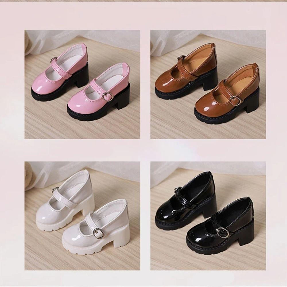 High Heels Doll Leather Shoes Thick Sole 1/4 Doll Shoes Mini Shoes Bjd Doll Shoes  Girls Gift