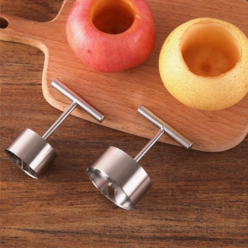 1/2PCS New Stainless Steel Vegetable Drill Fruit Corer Remover Veggie Corers With 2 Sizes for Coring and Hollowing Out  Potatoes