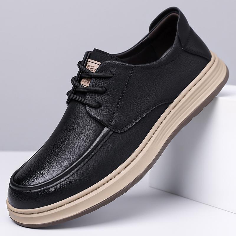 

Round Toe Business Formal Men s Leather Shoes Lace Up Wear Resistant Rubber Outsole Low Cut Ankle Length Men Oxfords Shoes 38