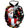 Sweats à capuche de Noël College 3D pour hommes, sweat-shirt père Noël, proximité, Wstring, manches longues, Streetwear, nouveauté, déclin, 2024
