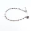 Stylish, Retro Silver Hollowed-out Five-petaled Plum Blossom Feet, Peach Heart Anklet