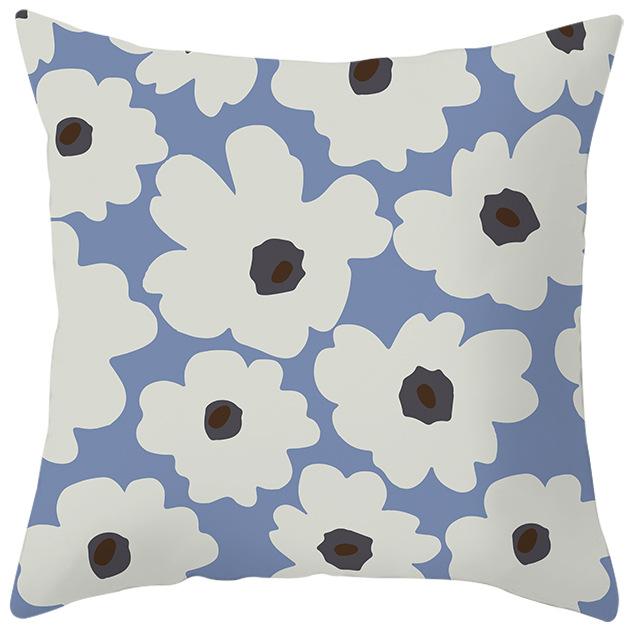 Nordic Blue and Purple Abstract Geometric Pillowcase Peach Leather Velvet Printed Home Fabric Sofa Pillow Cushion Cover