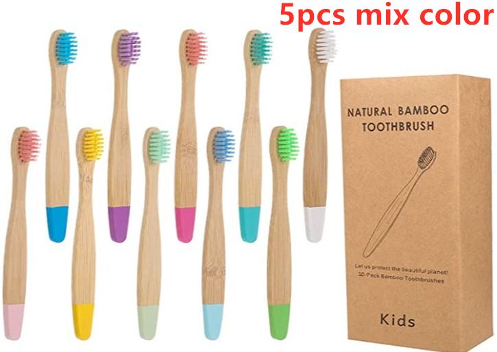 New Organic Children's Bamboo Toothbrush Ten Colors Soft Fibre Bristles Biodegradable Handle Eco Friendly Kids Toothbrushes