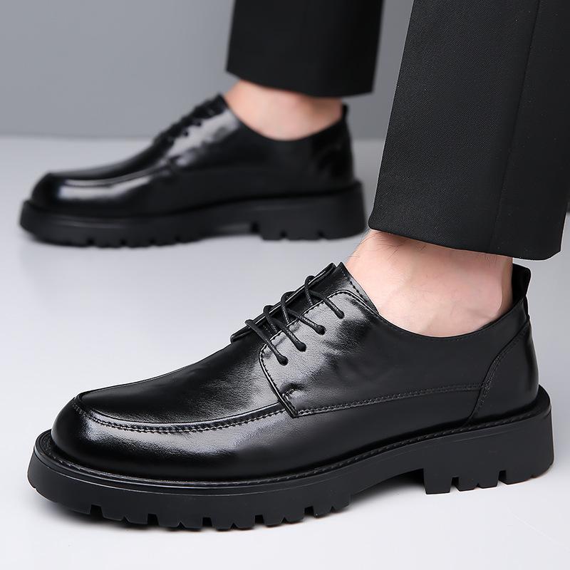 Men's leather shoes new dress derby shoes British trend casual shoes wedding men's shoes 2025