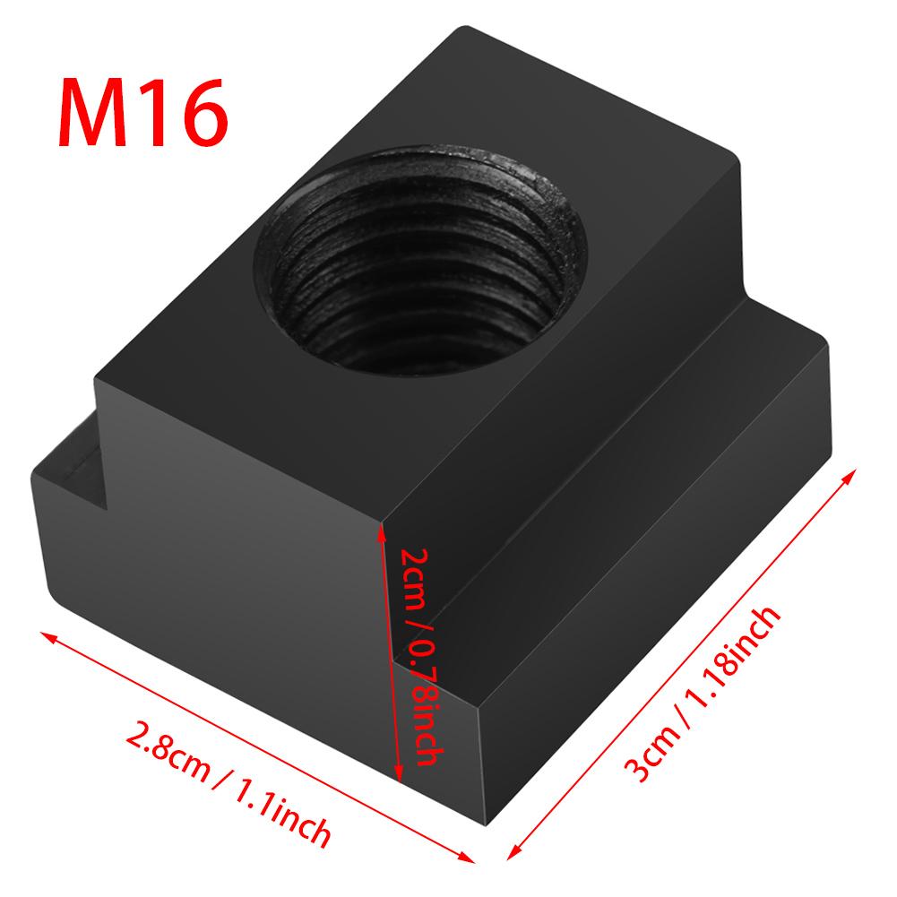 5 Pcs  Black Oxide Finish T Slot Nuts M16 Threads Fit Into T Slots In Machine Tool Tables