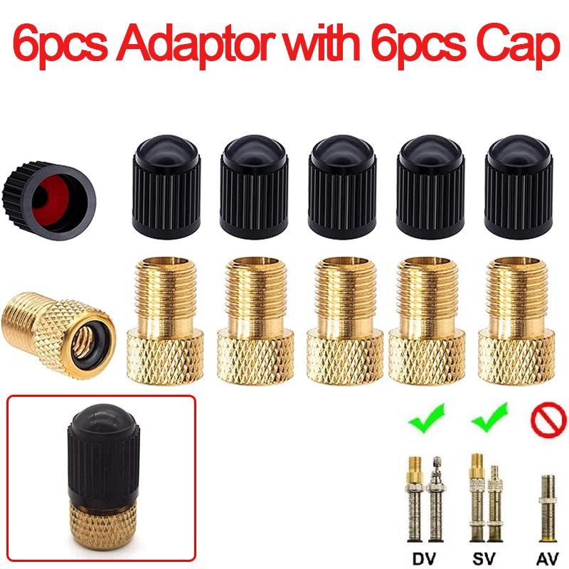 2~8 sztuk Konwerter Adapter Pompy do Zaworów Rowerowych Presta na Schrader Dysza Konwersji Adapter Inflacji F/V Do A/V Adapter Zaworu Rowerowego