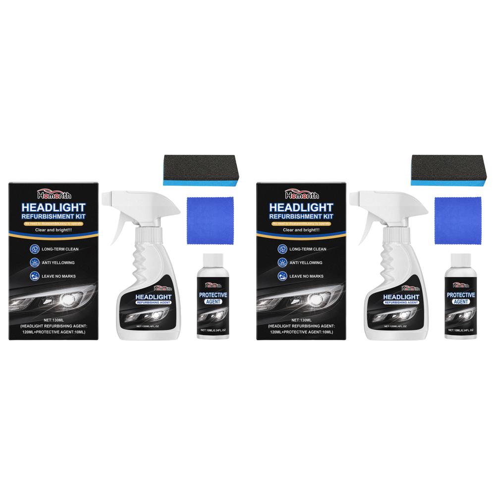 Car Headlamp Repair Kits with Wipe & Sponge Brush Auto Headlight Scratches Restoration DIY Kit Cars Lens Cleaner Safe Formula