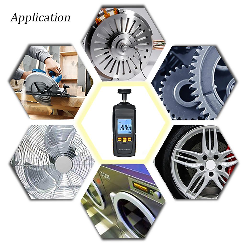 Digital Tachometer Handheld Contact Motor Tachometer LCD Speedometer Tach RPM  Teste Electrical Machine Rotate Speed