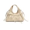 Korean Style Ballet Core Ruched Bow  Bag For Women Fashi Shoulder Crossbody Bag Elegant Underarm Hobo Bag Niche Handbag