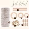 Lumierechat Macrame Knitting Cotton Rope DIY Handmade Wall Decor Kit, Cord, Thread, Crafts, Tapestry, (a-b891)