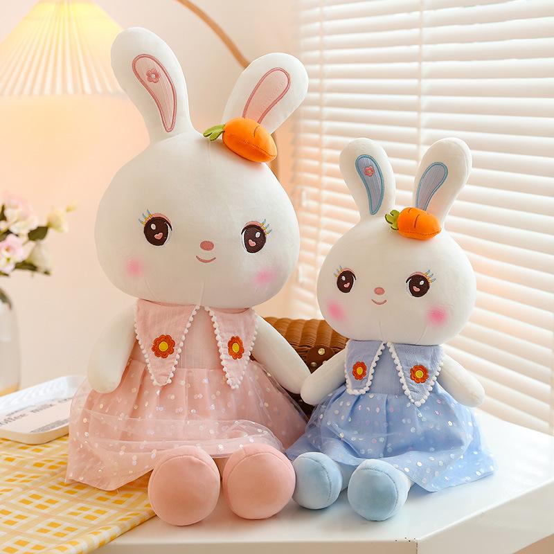 New Sweetheart Rabbit Doll Plush Toys Little Rabbit Pillow Girl Sleeping Pillow Companion Doll Birthday Gift