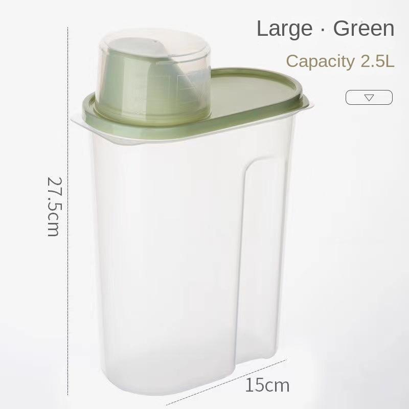 Plastisk husdjursmatshink med måttkopp, rishink, förvaringsburk för kaffebönor, fuktsäker och insektsresistent matbehållare