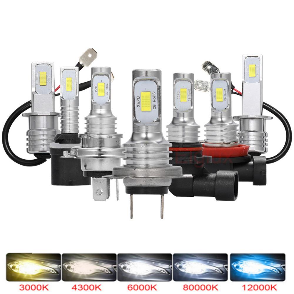 2Pcs LED H7 H4 CSP Car Headlight H11 H8 H9 Car Fog Light 9005 HB3 9006 HB4 Bulbs H1 H3 H16 Lamp DRL Light Auto 6000K 12V White Bulbs 7