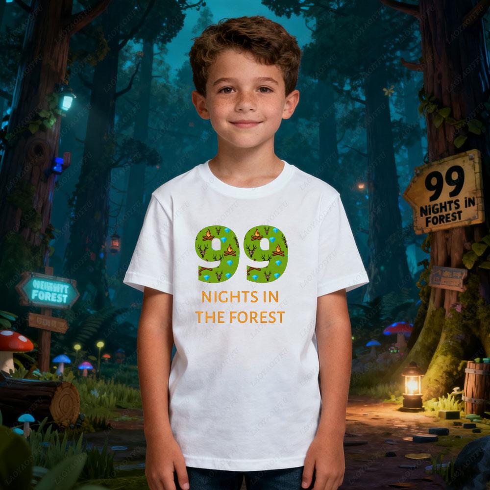 2025 99 Nights in The Forest Inspired Deer Game Tee Perfect for Nature Lovers Birthday Gifts Fun Cute Cartoon Deer Kids TShirt