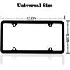 Matte Black License Plate Frames - 2 Pack Black Car Plate Frames, Universal Aluminum 4 Holes License Plate Frame For Front And Rear Car Tags.