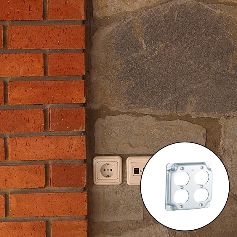 2Pcs Safety Electrical Box Covers Metal 4x4Inch Outlet Plates Zinc Alloy Childproof Easy Installation for Junctions Box