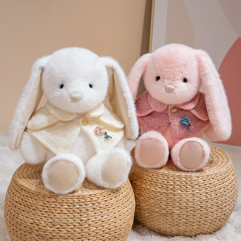 Bunny Toy Plush Doll Shawl Rabbit Sleep Buddy Stuffed Animal Occasions Gift