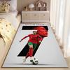 Sports Area Rug, Cristiano Ronaldo Portugal 7 Red Number Poster, Fan Cave Decor, Non-Slip Mat