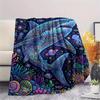 Colorful Line Marine OrganismsPrint Flannel Blanket,High Quality Comfortable for All Seasons,Home Decor,Warmth and Comfort,Perfect for Christmas Gifts